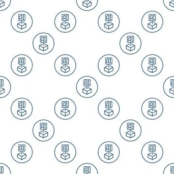 Artificial Intelligence Block vector AI technology linear round seamless pa.. Stockillustratie