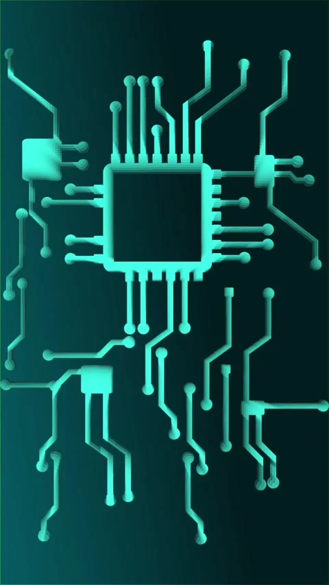 Artificial Intelligence Blue Circuit Animation Stock Footage 282902824