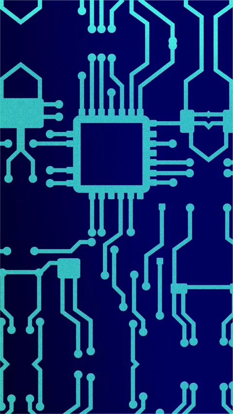 Artificial Intelligence Blue Circuit Animation Stock Footage 282902827