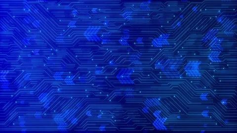 Artificial Intelligence Blue circuit electric line style. Digital futuristic Stock Footage 295178199