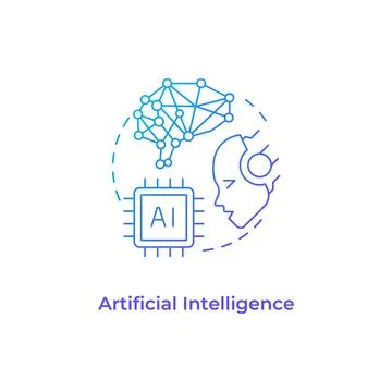 Artificial intelligence blue gradient concept icon Stockillustratie