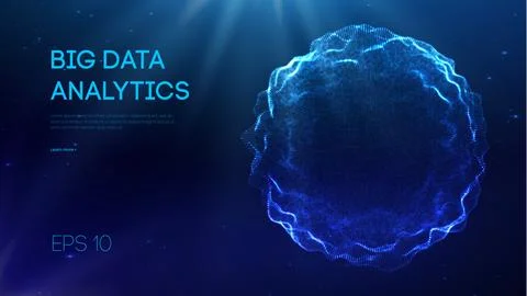 Artificial intelligence with blue spherical patterns Stock Illustration