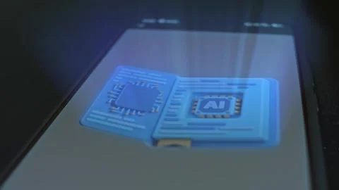 Artificial Intelligence book graphic presentation Stock Footage 304525672