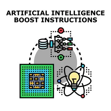 Artificial intelligence boosting knowledge and data processing Illustrazione stock
