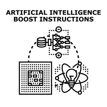 Artificial intelligence boosting knowledge and data processing Stock Illustration