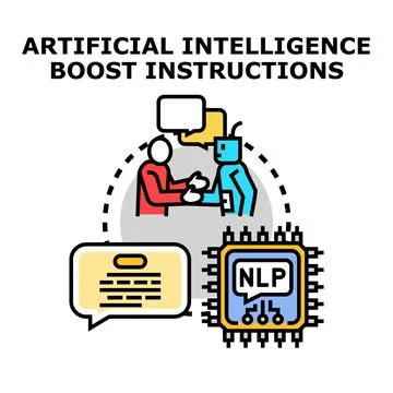 Artificial intelligence boosting user instructions process Stock Illustration