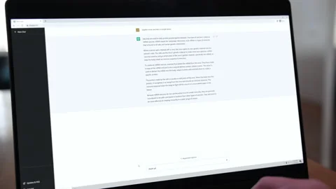 Artificial Intelligence Bot Answering Prompt from Person on Laptop 스톡 동영상 227018788