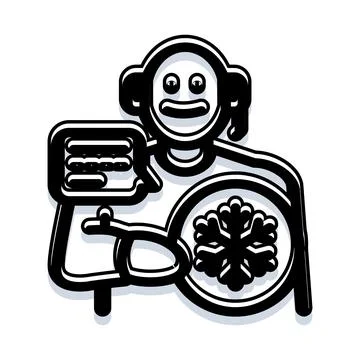 Artificial intelligence bot holding communication chat message Stock Illustration