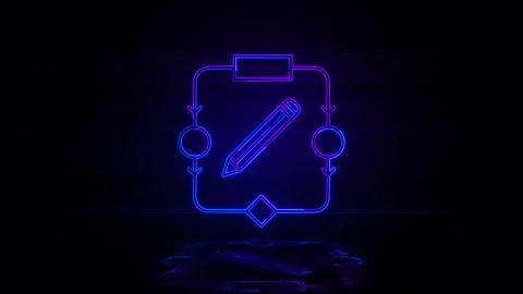 Artificial intelligence bot in neon effect mp4 video Stock Illustration