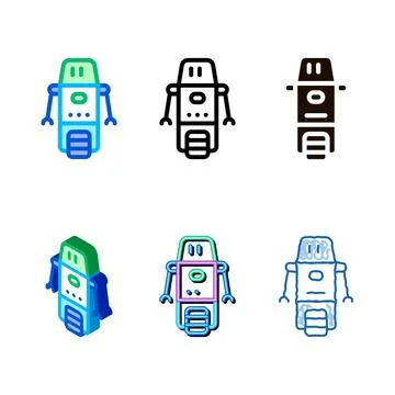 Artificial intelligence bot wheel vector styles sign icon Illustrazione stock