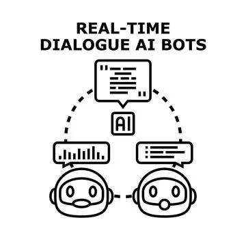 Artificial intelligence bots engaging in real time dialogue 스톡 일러스트
