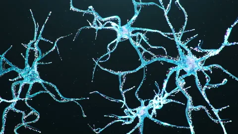 Artificial intelligence in brain. AI Neuron cells sending electrical chemical Stock Footage 145756276