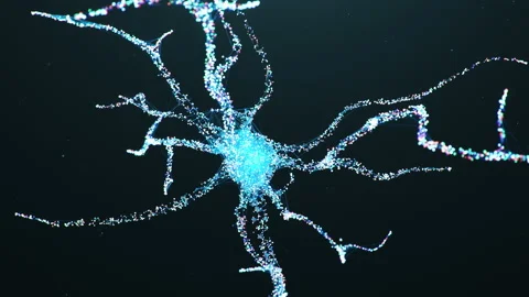 Artificial intelligence in brain. AI Neuron cells sending electrical chemical Stock Footage 145771485