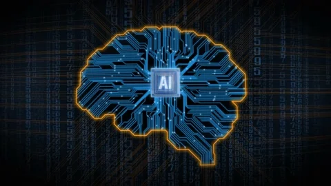 Artificial Intelligence brain animation concept. Stock Footage 238753988