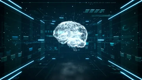 Artificial intelligence brain animation. Stock Footage 156735571