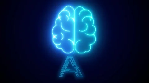 Artificial intelligence brain animation. Futuristic human brain interface Stock Footage 274406487