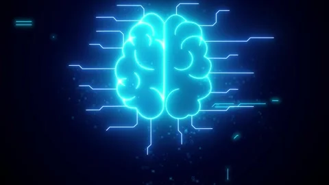 Artificial intelligence brain animation. Futuristic human brain interface Stock Footage 276666006