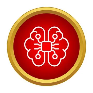 Artificial intelligence brain central processing unit concept icon 스톡 일러스트