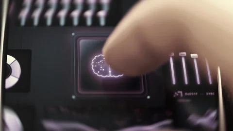 Artificial Intelligence Brain Chip Analytics Close-Up Video stock 341866015