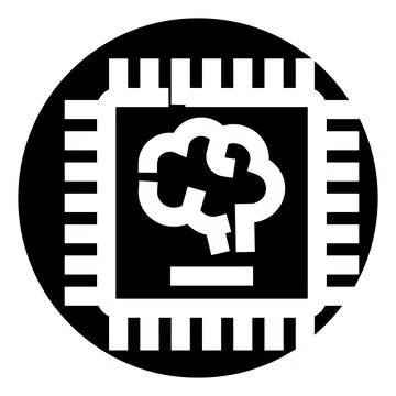 Artificial intelligence brain chip representing high technology and innovatio Stockillustratie