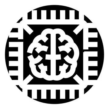 Artificial intelligence brain chip technology icon concept Stock Illustration