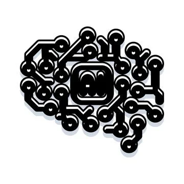 Artificial intelligence brain circuit board processing data Stock Illustration