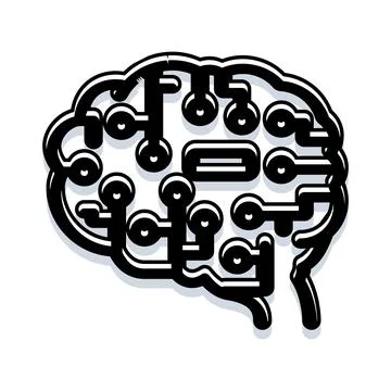Artificial intelligence brain circuit board concept 库存插图