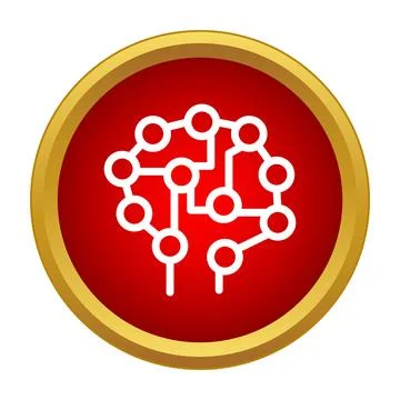 Artificial intelligence brain circuit icon for technology concept Stockillustratie