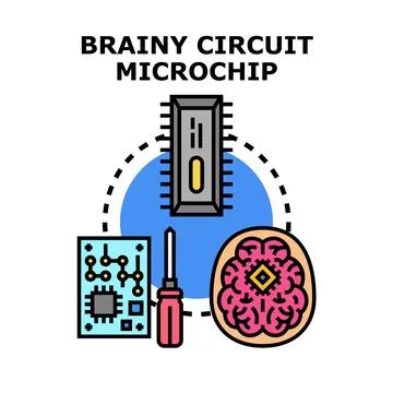 Artificial intelligence brain circuit microchip concept Stock-Illustration