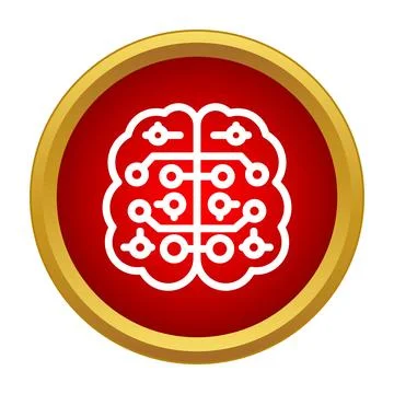 Artificial intelligence brain circuit mind icon concept Stock Illustration