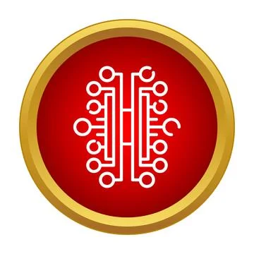 Artificial intelligence brain circuit network connection icon Stock Illustration