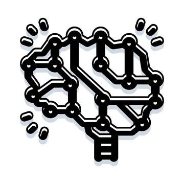 Artificial intelligence brain circuit network concept 스톡 일러스트