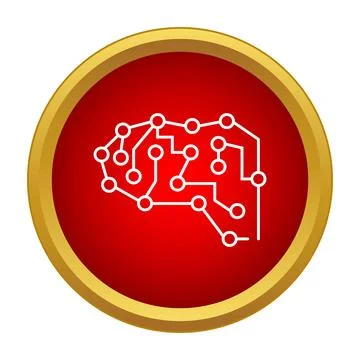 Artificial intelligence brain circuit network icon design Illustrazione stock