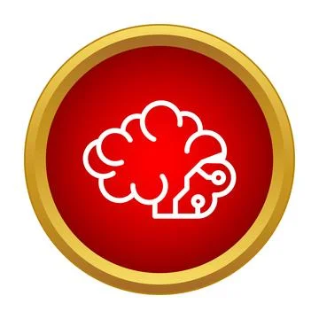 Artificial intelligence brain circuit technology icon concept Stock Illustration