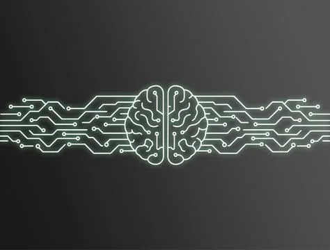 Artificial Intelligence Brain Circuitry Background. Stock Illustration