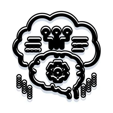 Artificial intelligence brain cloud computing technology icon Stock Illustration