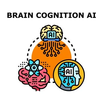 Artificial intelligence brain cognition algorithm concept 스톡 일러스트
