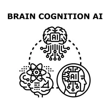 Artificial intelligence brain cognition algorithm concept 스톡 일러스트