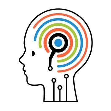 Artificial intelligence brain computer interface concept 스톡 일러스트