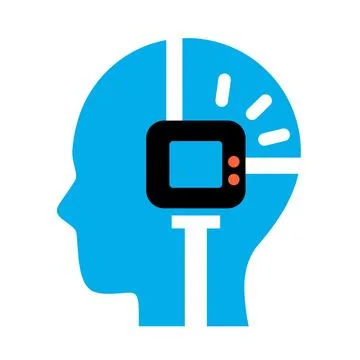 Artificial intelligence brain computer interface concept Stock Illustration