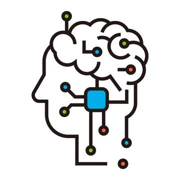 Artificial intelligence brain computer interface concept Stock Illustration