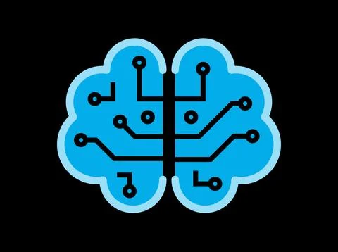Artificial intelligence brain concept with circuit board Stock Illustration