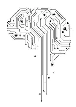 Artificial intelligence brain concept with circuit board Stock-Illustration