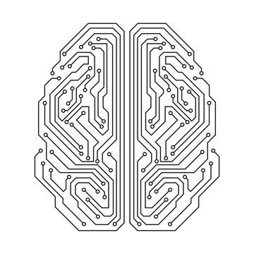 Artificial intelligence brain concept with circuit board Stock Illustration