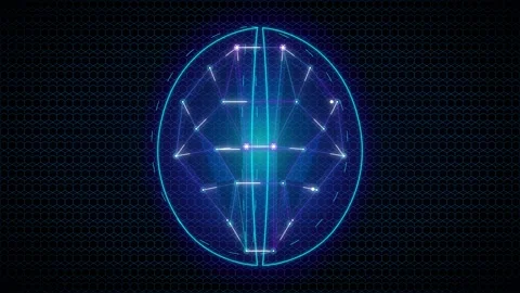 Artificial intelligence brain concept: digital neural network animation wit.. Stock Footage 337564936