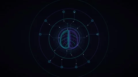 Artificial intelligence brain concept: digital neural network and cyberneti.. Stock Footage 337566694