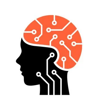 Artificial intelligence brain concept flat style Stock Illustration