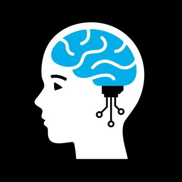 Artificial intelligence brain concept flat style Stock Illustration
