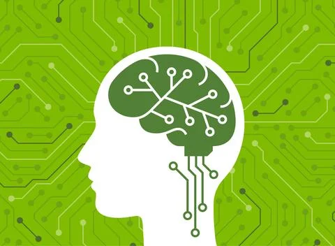 Artificial intelligence brain concept flat style Stock-Illustration