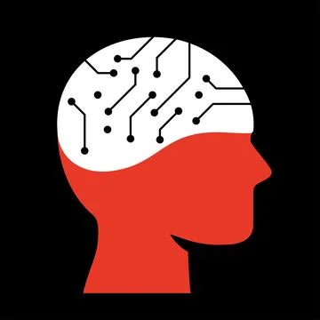 Artificial intelligence brain concept flat style Illustrazione stock